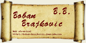 Boban Brajković vizit kartica